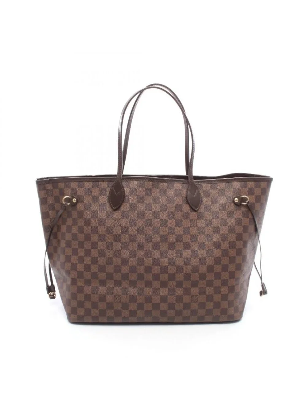 Louis Vuitton Tote Bag Neverfull GM Damier Ebene Canvas Leather